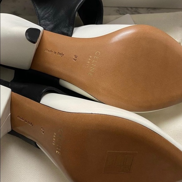 Celine Soft V Neck Bicolor Nappa Lamb 37 - Picture 3 of 9